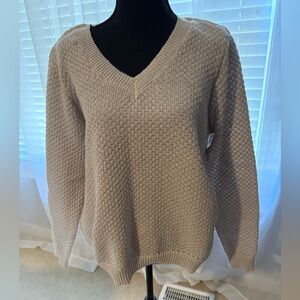 Maurices Knit V-Neck Sweater in Soft Grey with subtle sparkle